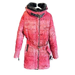 Stylish Red women Puffer Coat by Desigual